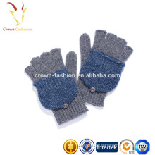 Custom Wool Cashmere Knit Fingerless Mittens Gloves
